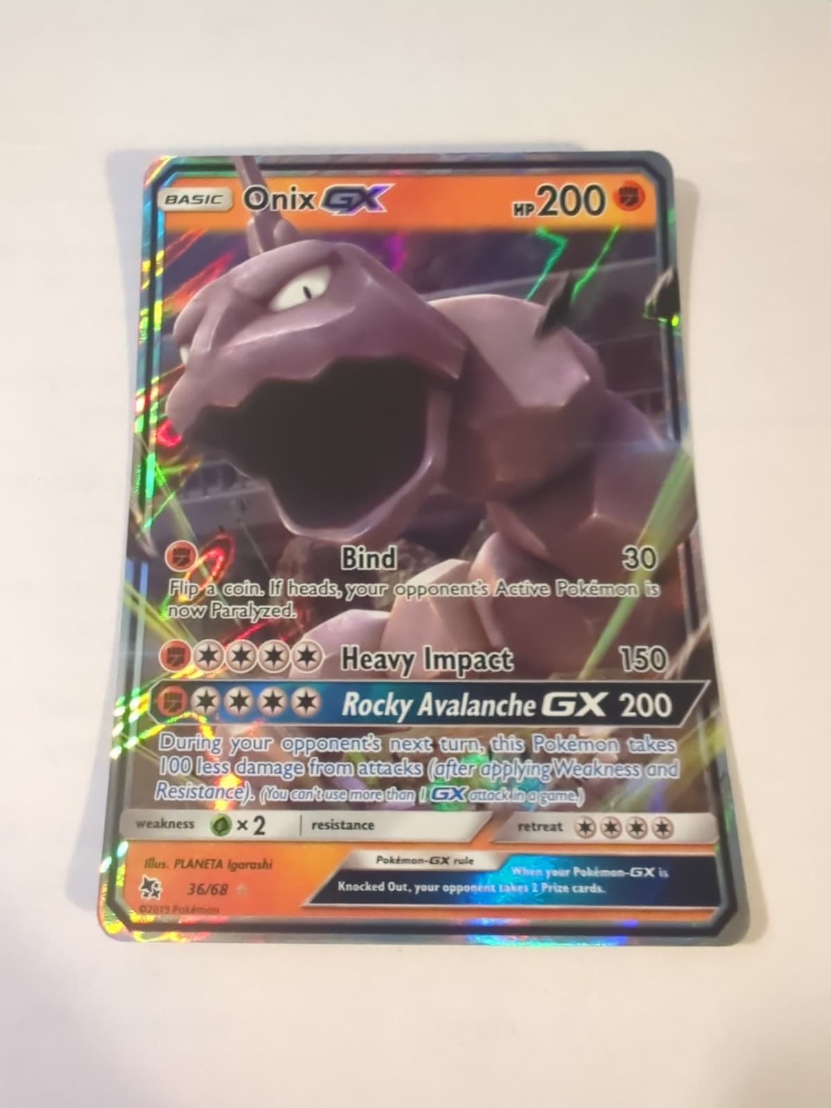2019 Pokemon Hidden Fates - Onix GX #36