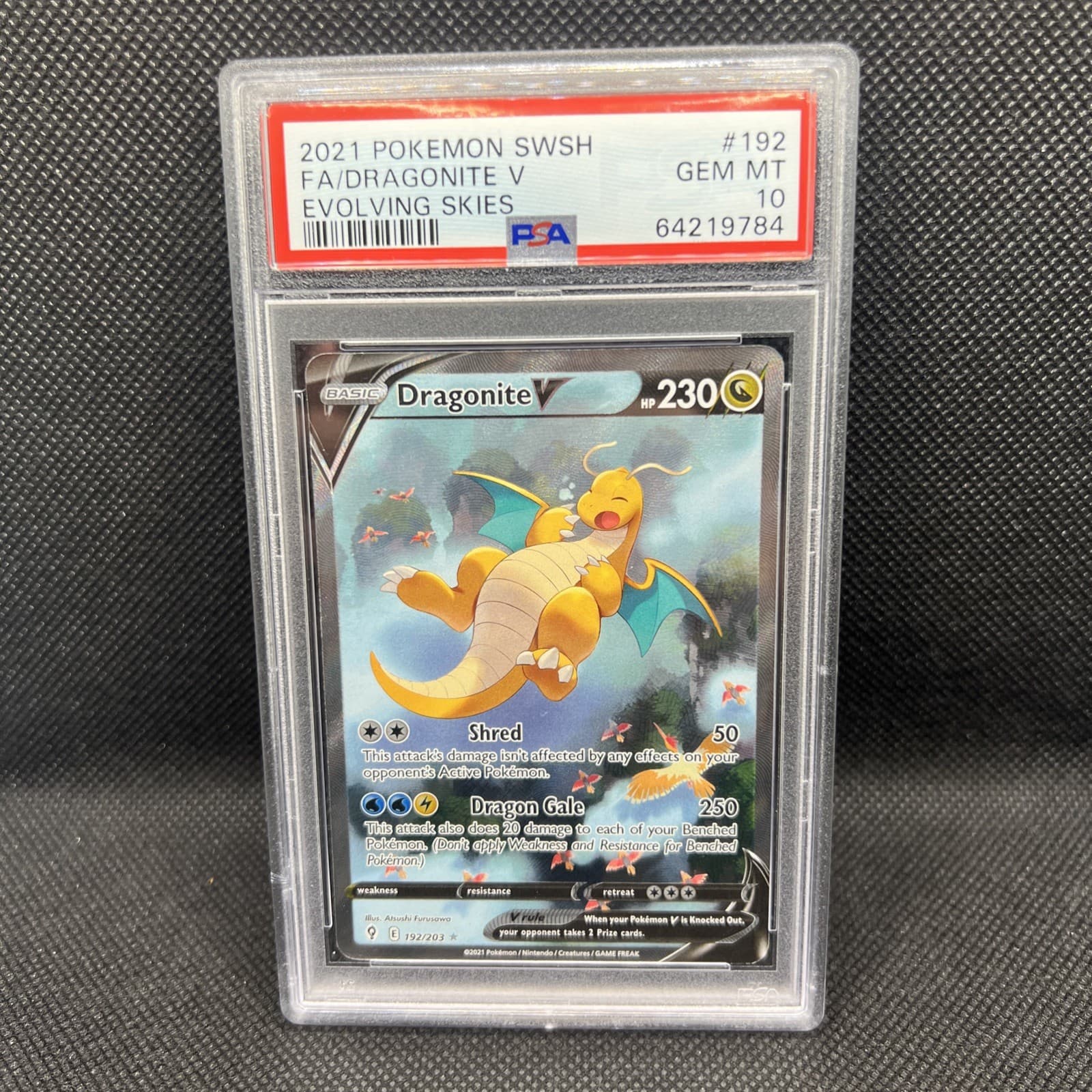 Dragonite V 192/203 Evolving Skies Alt Art Pokemon Card English PSA 10