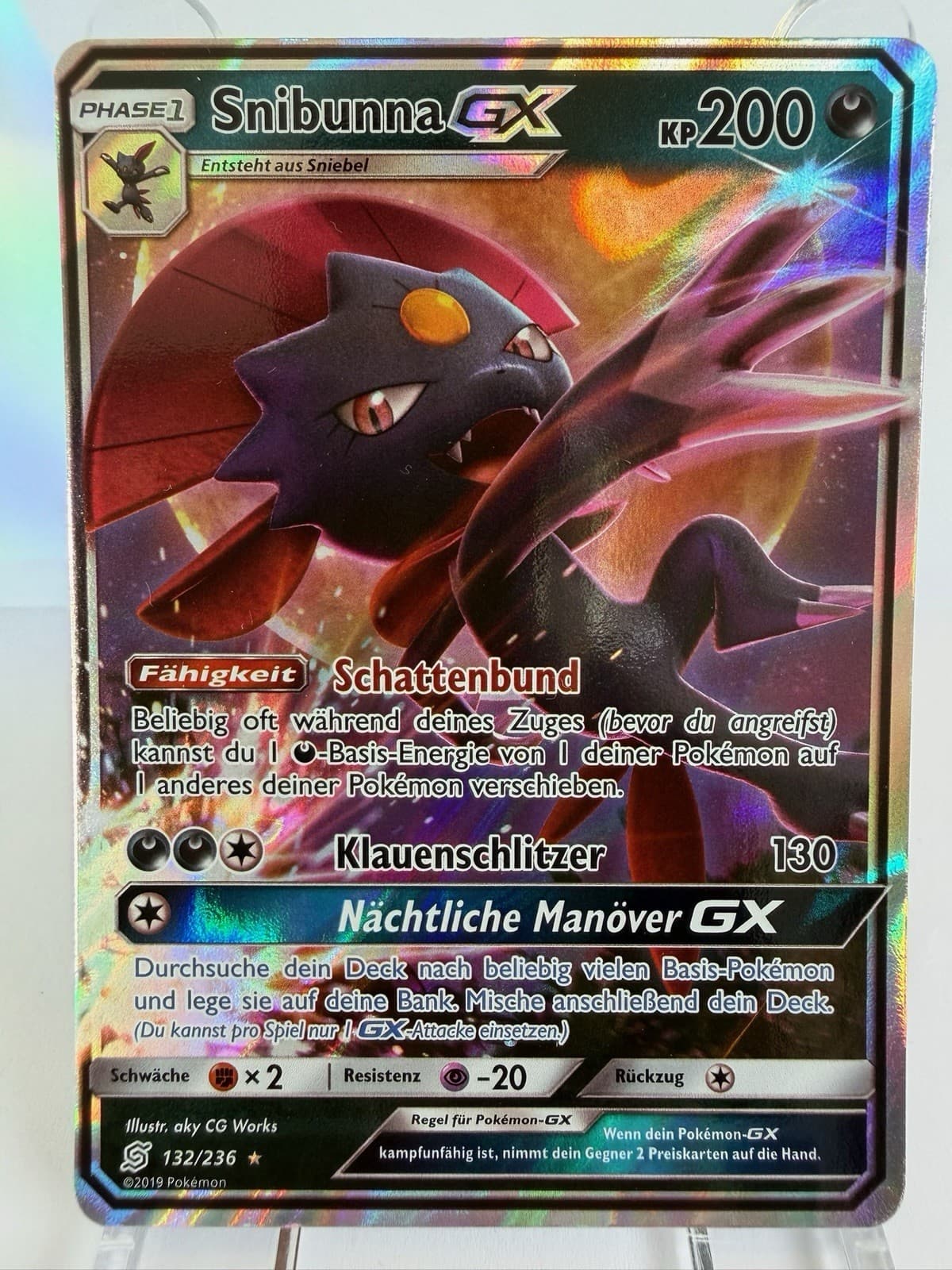 POKEMON - Bund der Gleichgesinnten - Snibunna GX - 132/236 - deutsch- Excellent