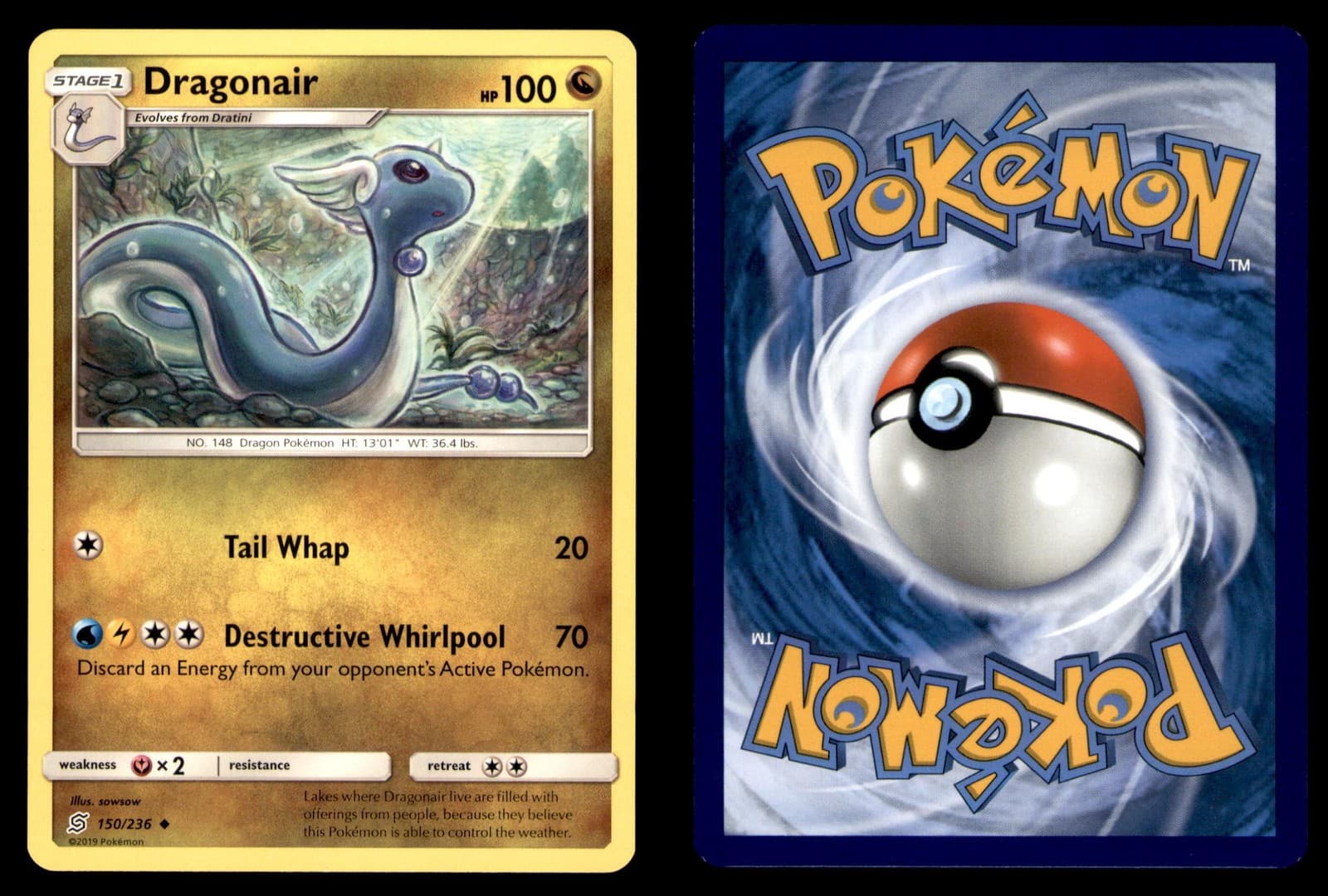 Pokemon Unified Minds Dragonair 150/236 2019 Uncommon
