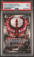 2021 Pokemon Sword & Shield Chilling Reign Galarian Moltres V Fa PSA 9 #177