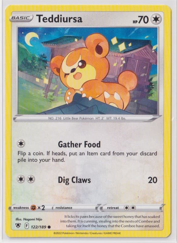 Pokemon SWSH - Astral Radiance  122/189 Teddiursa