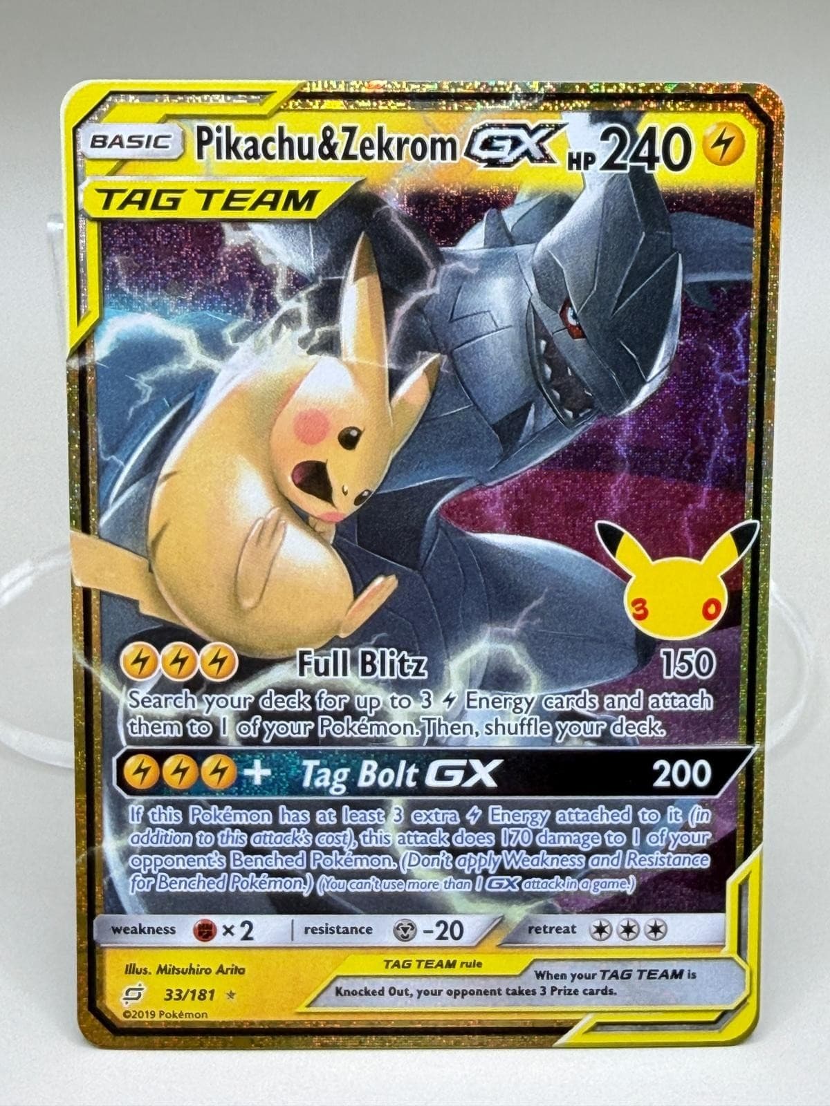 ME: 30th Celebration Classic Collection #33/181 Pikachu & Zekrom GX