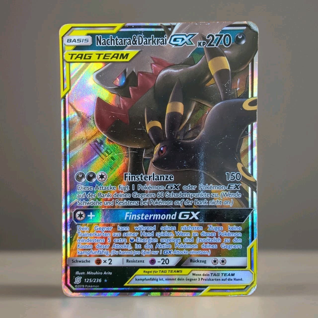 Nachtara & Darkrai GX Pokemon Karte Deutsch 125/236 Bund der Gleichgesinnten