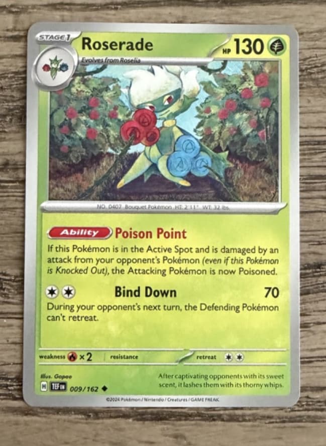 2024 Pokemon Card Temporal Forces Roserade 9/162