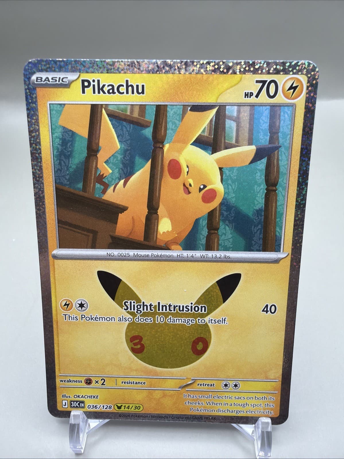 Pikachu 30th Celebration #36/128 Holo Pokemon TCG English