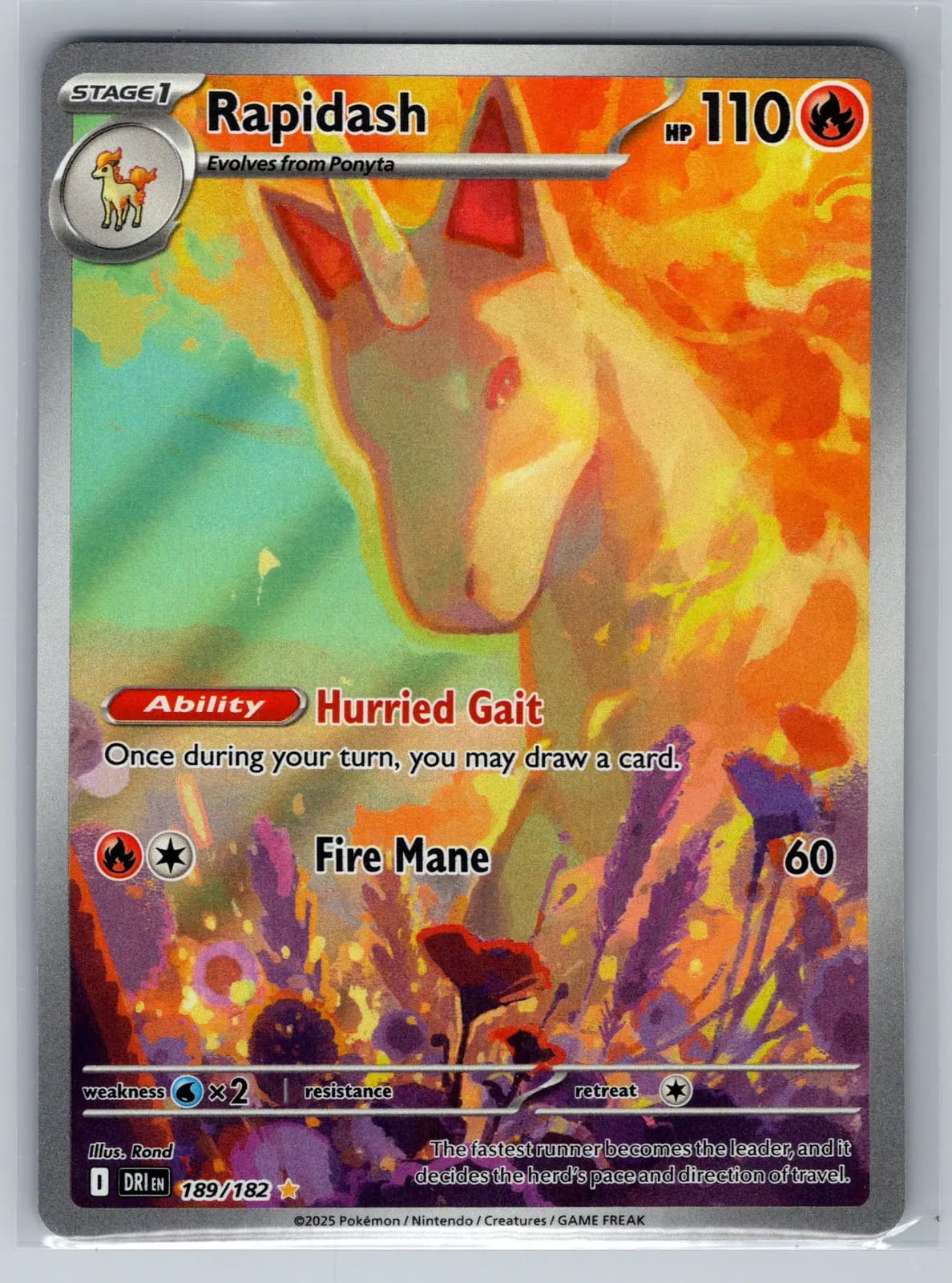 Rapidash #189/182 2025 Destined Rivals Pokemon TCG