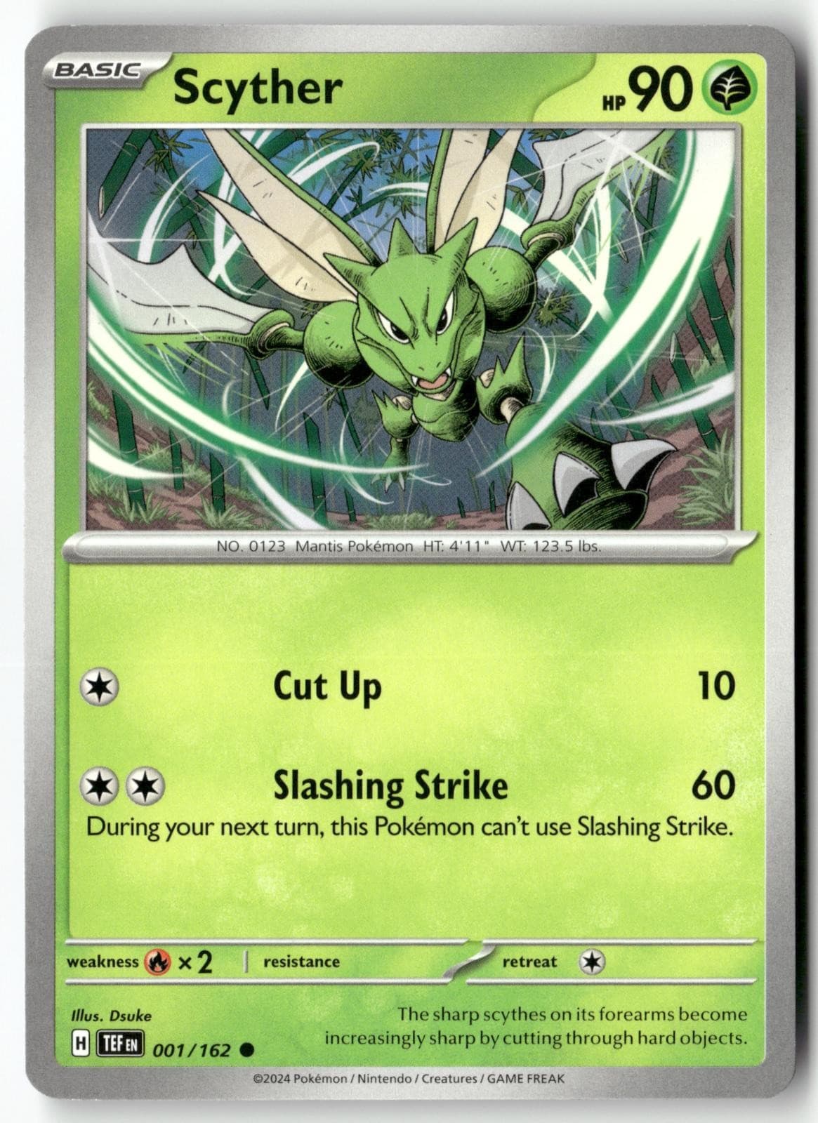 Scyther 001/162 Pokemon English Temporal Forces 2024