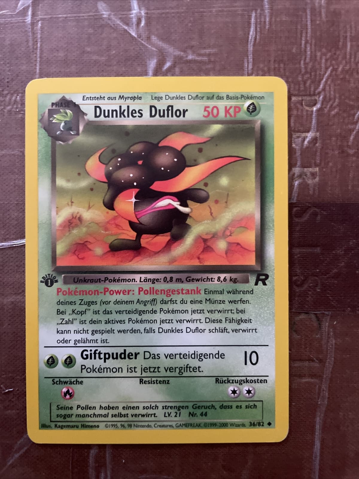 Pokemon Karte - Dunkles Duflor 36/82 - 1. Edition - Team Rocket 2000 - Deutsch