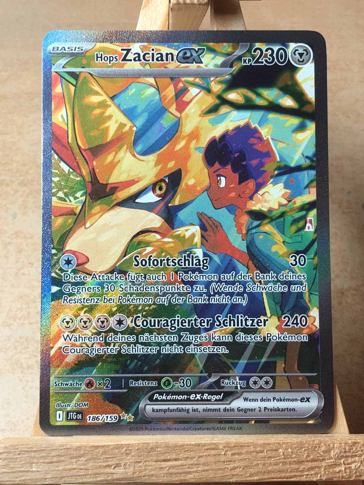 Pokémon Reisegefährten Hops Zacian ex 186/159 Deutsch Karte TCG Near Mint