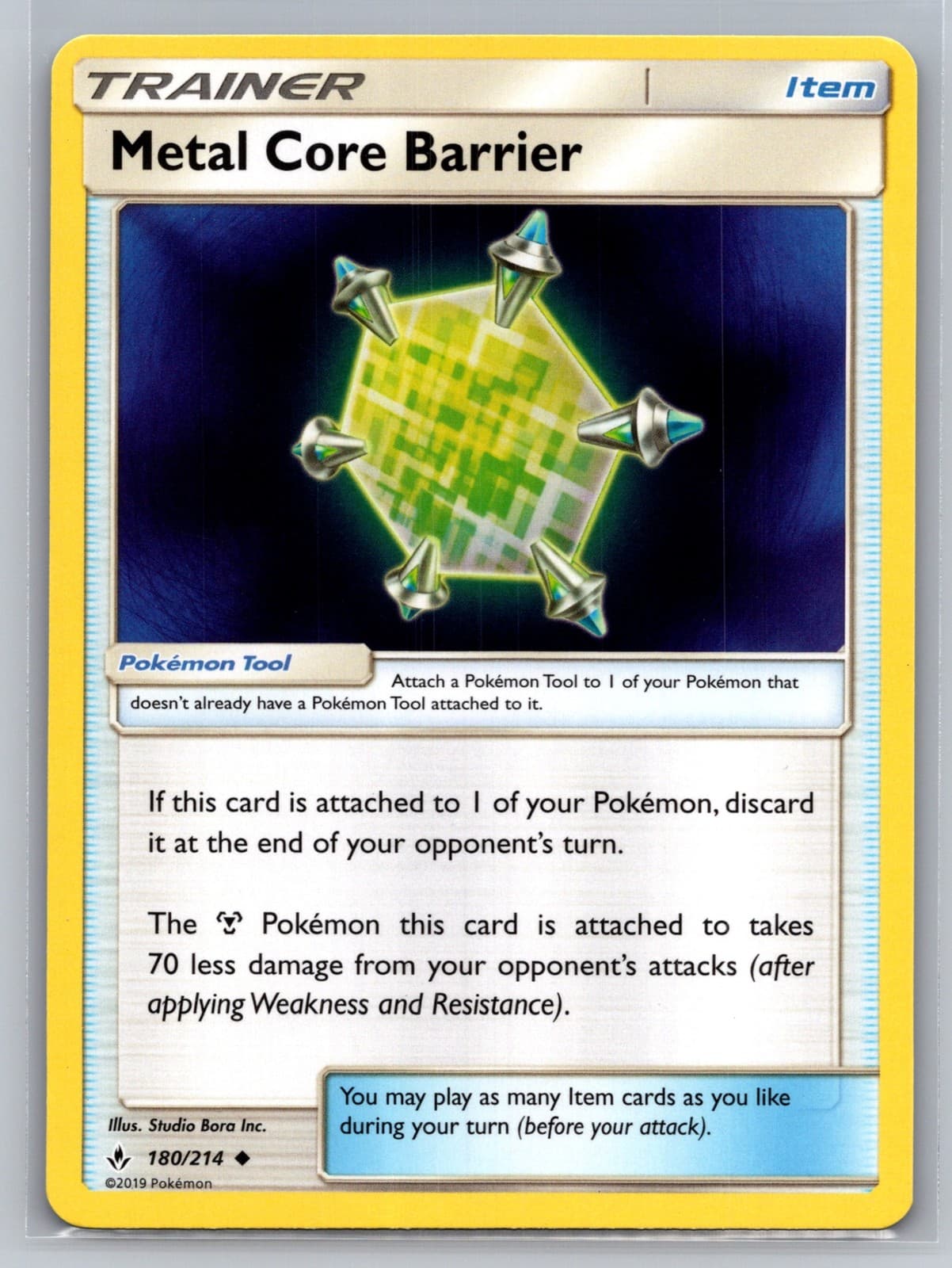 Metal Core Barrier 180/214 - SM - Unbroken Bonds - Pokémon TCG - NM