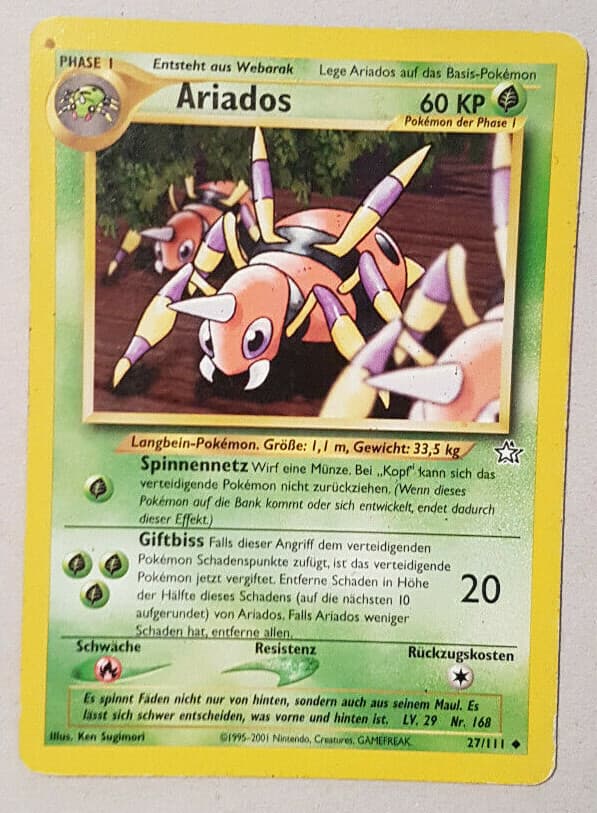 Pokemon Karte - Ariados 27/111 - Neo Genesis - Deutsch