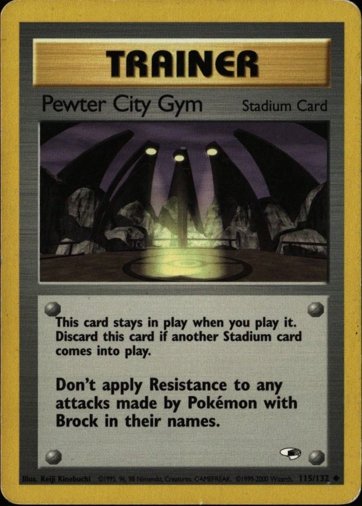 Pewter City Gym Uncommon Gym Heroes 115/132 Stadium Unlimited Pokemon Card