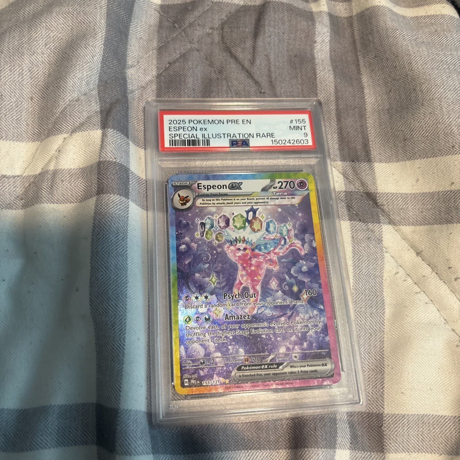 Pokemon TCG: Prismatic Evolutions (155/131) 2025 Espeon EX SIR PSA 9 MINT