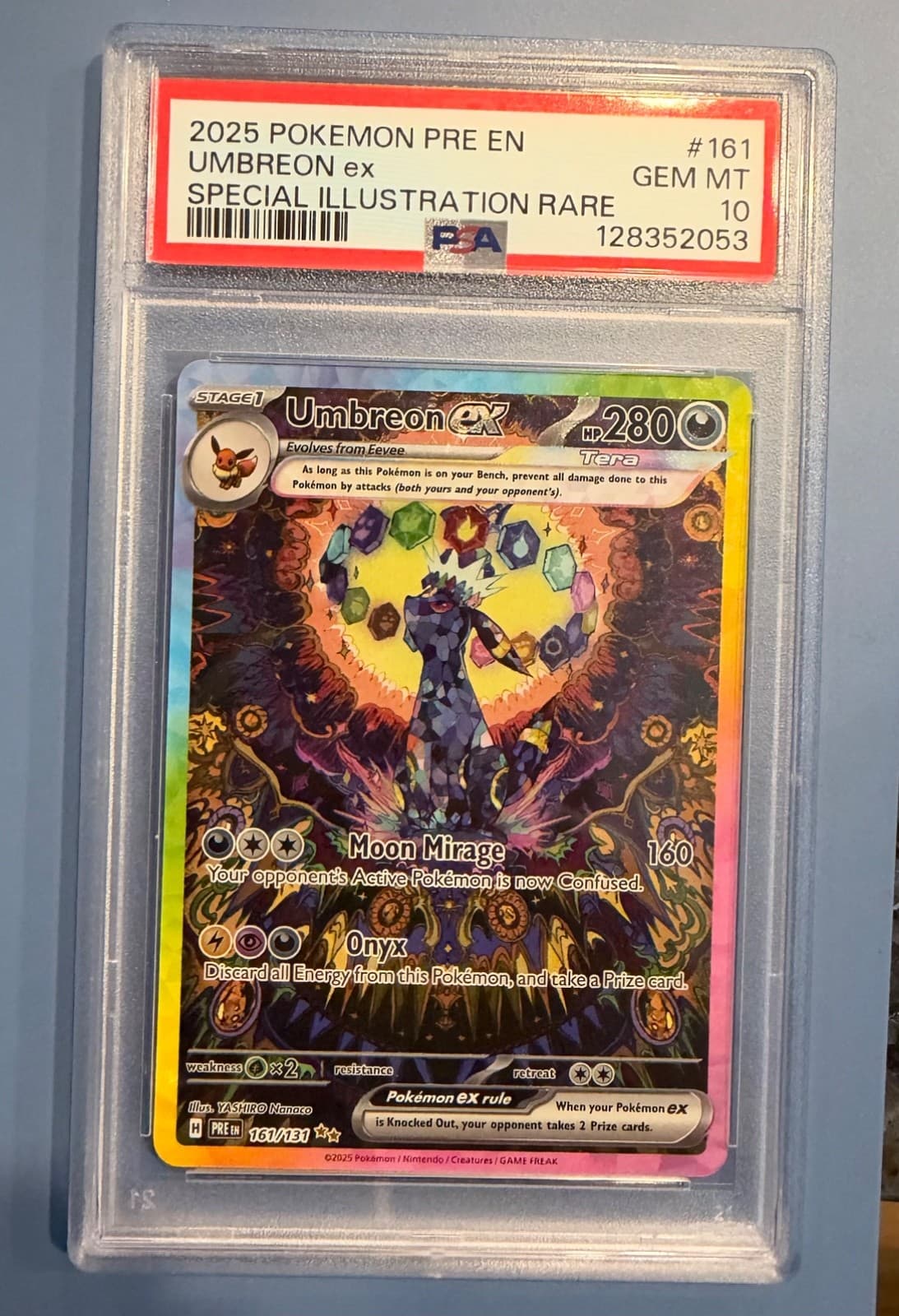 Pokemon Umbreon EX Prismatic Evolutions 161/131 Special Illustration Rare PSA 10