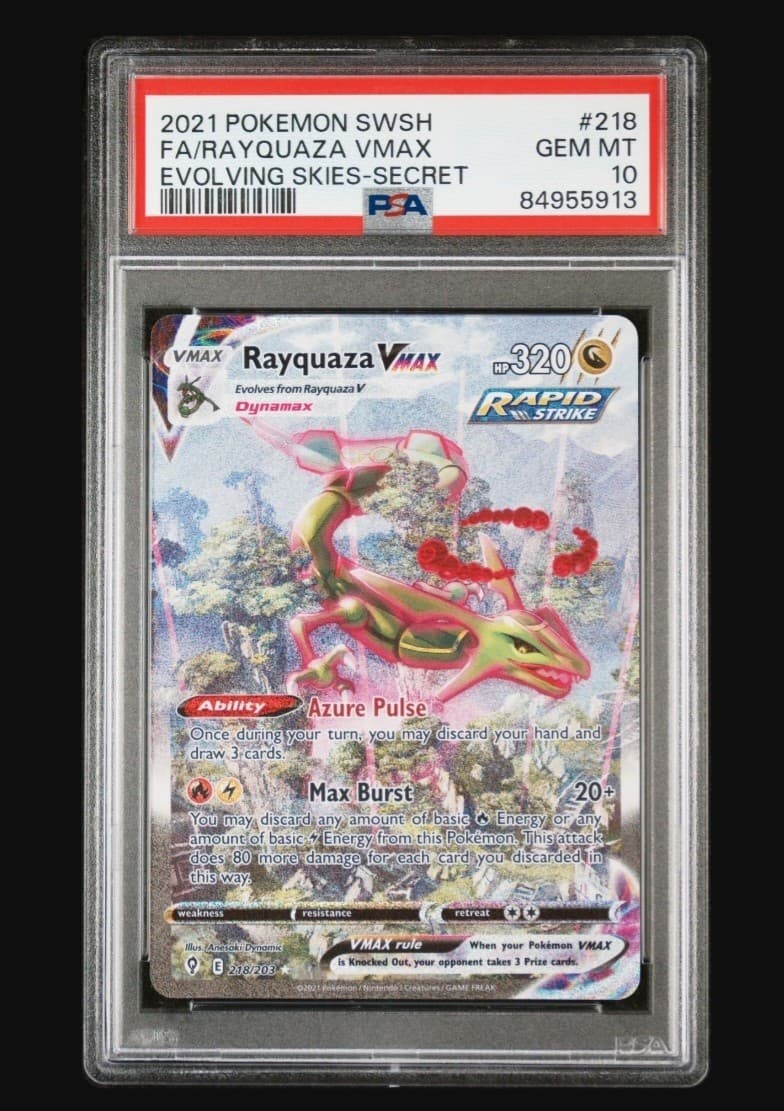 Pokemon 2021 Rayquaza VMAX 218/203 Alt Art Evolving Skies GEM MINT PSA 10