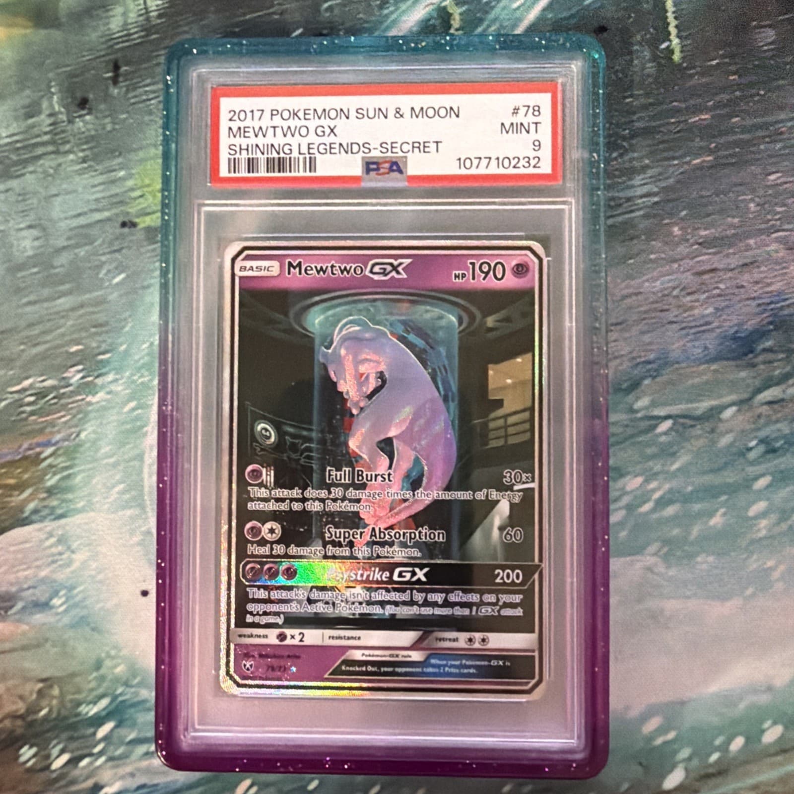 PSA 9 Mewtwo GX (Secret Shining) 78/73 Shining Legends Holo