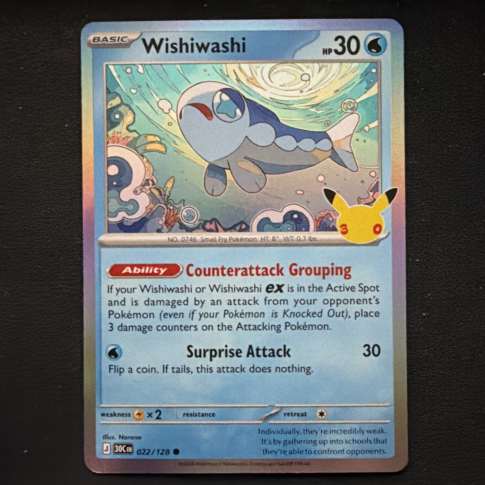 Wishiwashi - 2026 Pokemon 30th Celebration 22/128