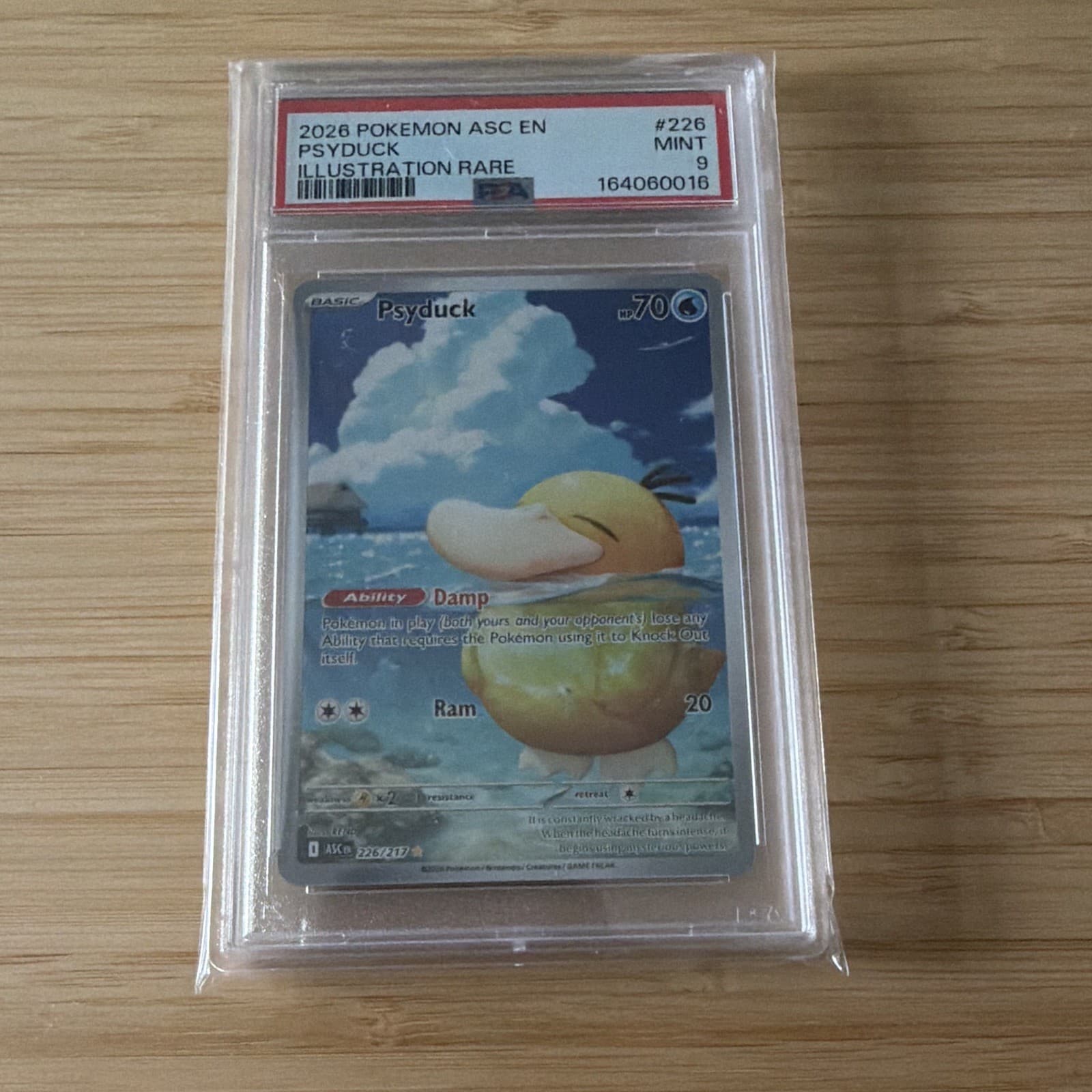 Pokemon TCG Psyduck 226/217 SV Astral Crown Illustration Rare Holo PSA 9