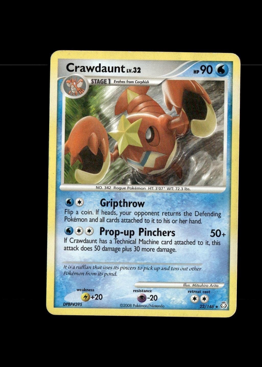 Crawdaunt 22/146 Rare Legends Awakened Pokemon Moderately Played