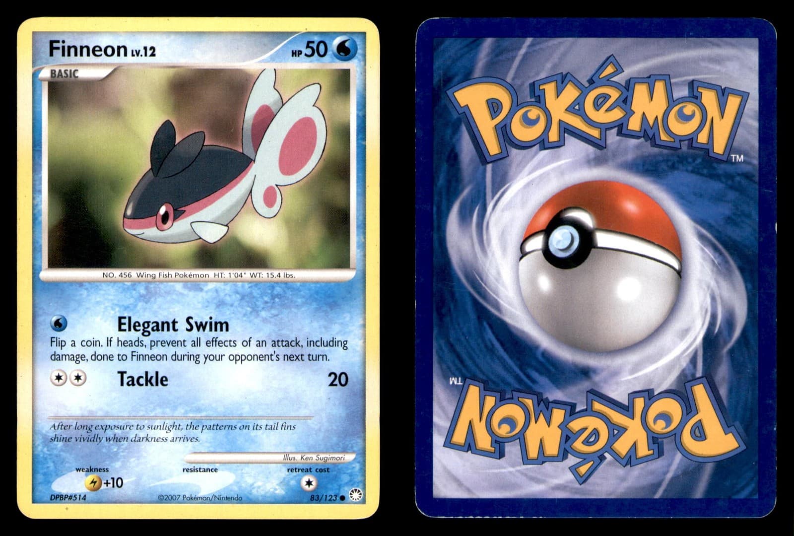 Pokemon Mysterious Treasures Finneon 83/123 2007 Common