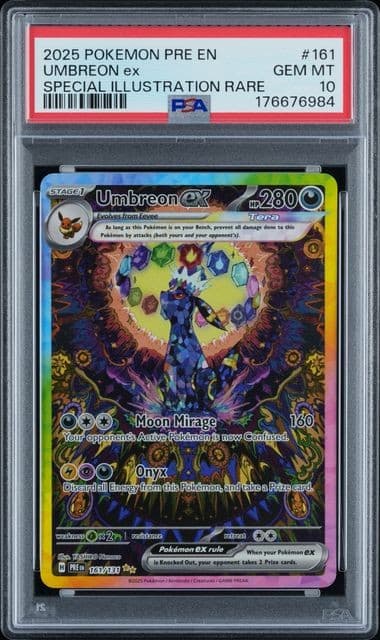 Pokemon Umbreon ex Prismatic Evolutions Special Illustration Rare #161 PSA 10