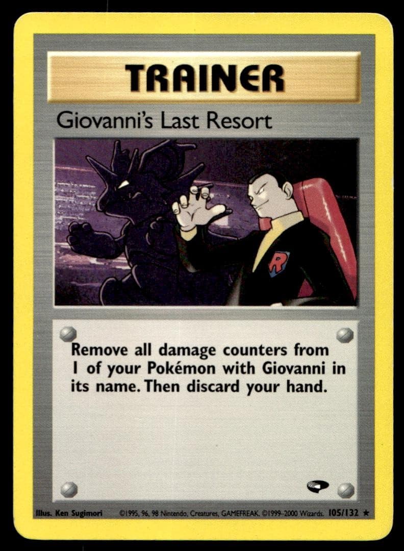 GIOVANNI'S LAST RESORT 105/132 RARE GYM CHALLENGE POKEMON UNLIMITED MP