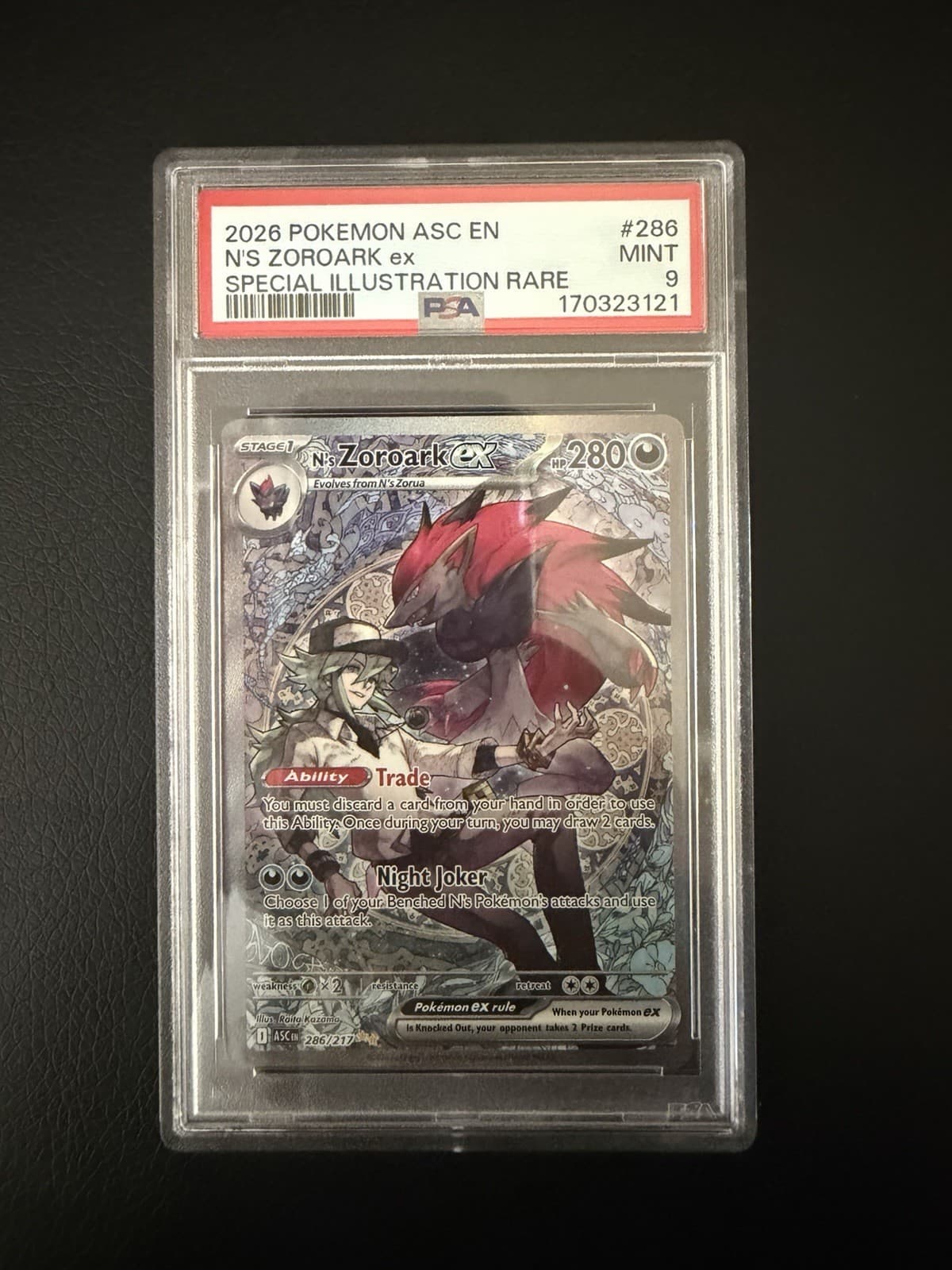 PSA 9 N's Zoroark ex SIR Holo #286/217 Me: Ascended Heroes English 2026