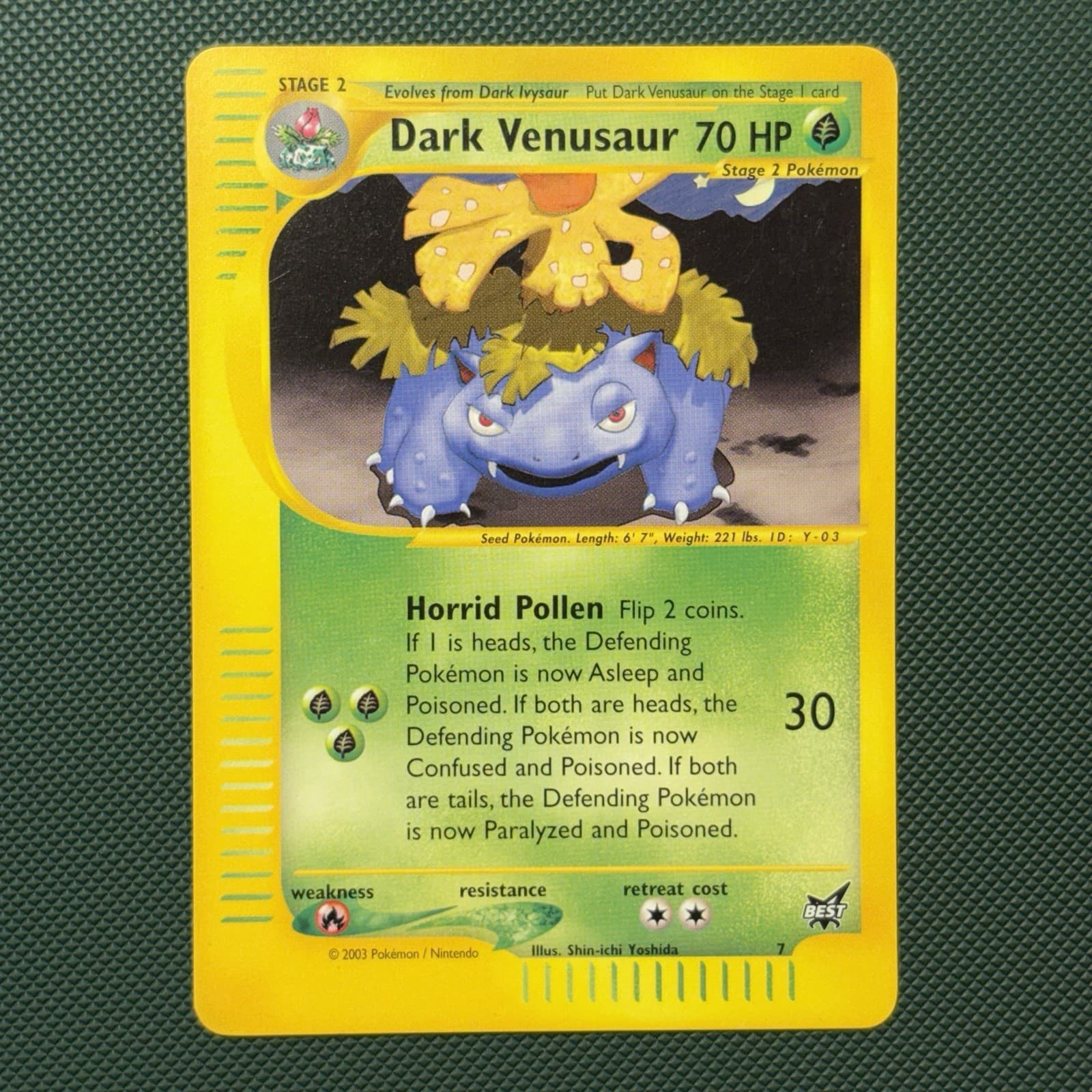 Pokémon Vintage Promo Dark Venusaur 7/9 WotC Best of Game 2003