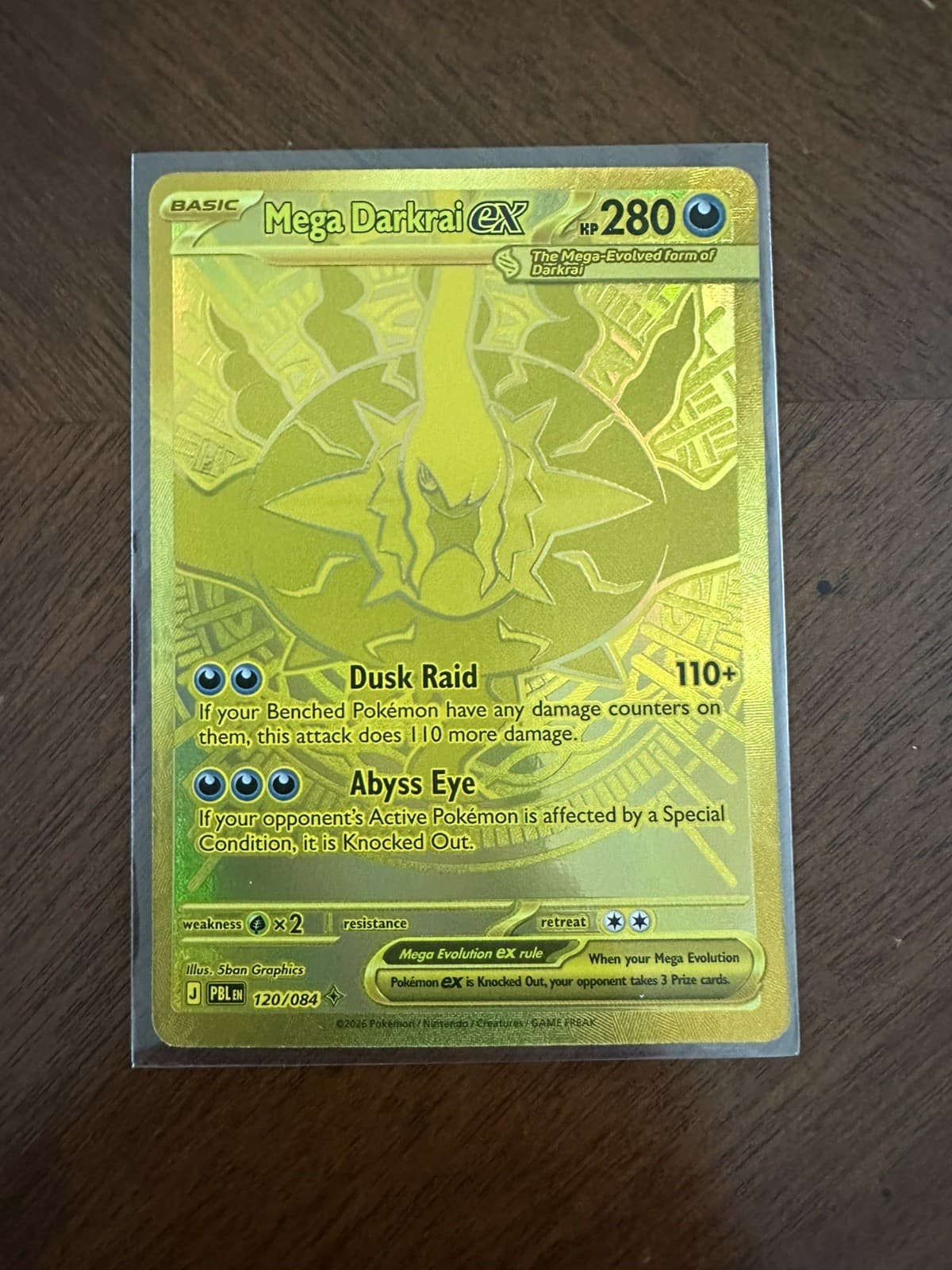 Mega Darkrai ex Holo Pitch Black 120/084 Pokemon Card NM