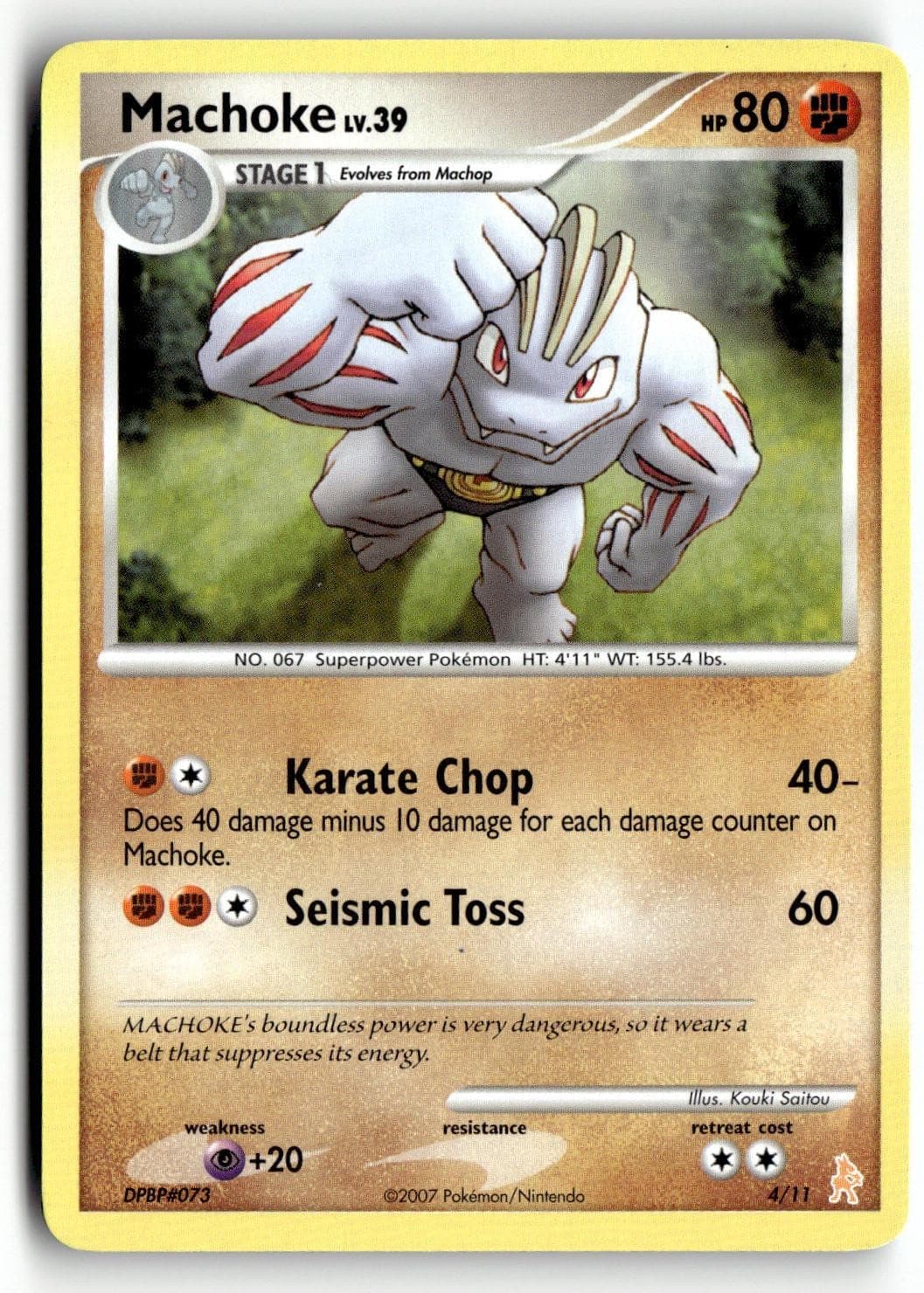 Pokemon TCG Machoke 4/11 Common DP Trainer Kit: Manaphy & Lucario MP