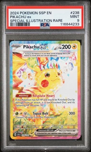 Pokemon Pikachu ex Surging Sparks Special Illustration Rare #238 PSA 9 Mint