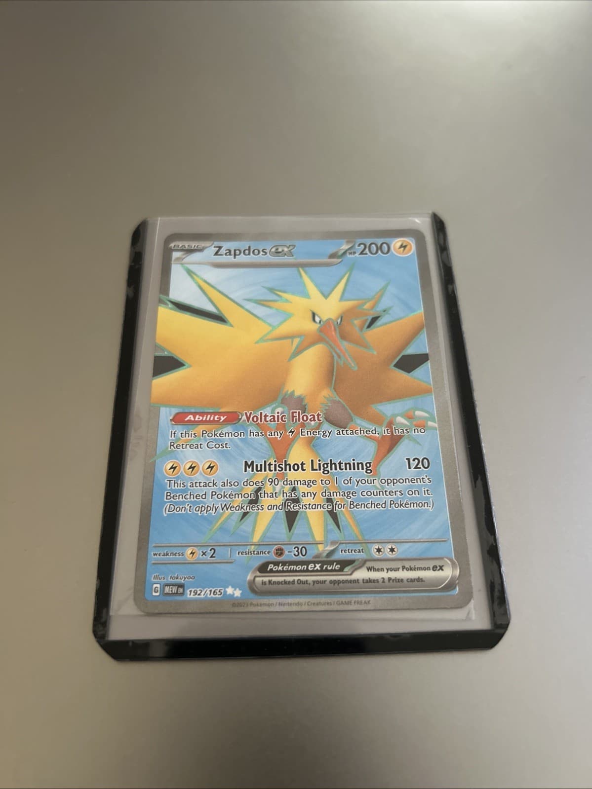 Pokemon Card Zapdos EX 192/165 151 Full Art ENG Near Mint
