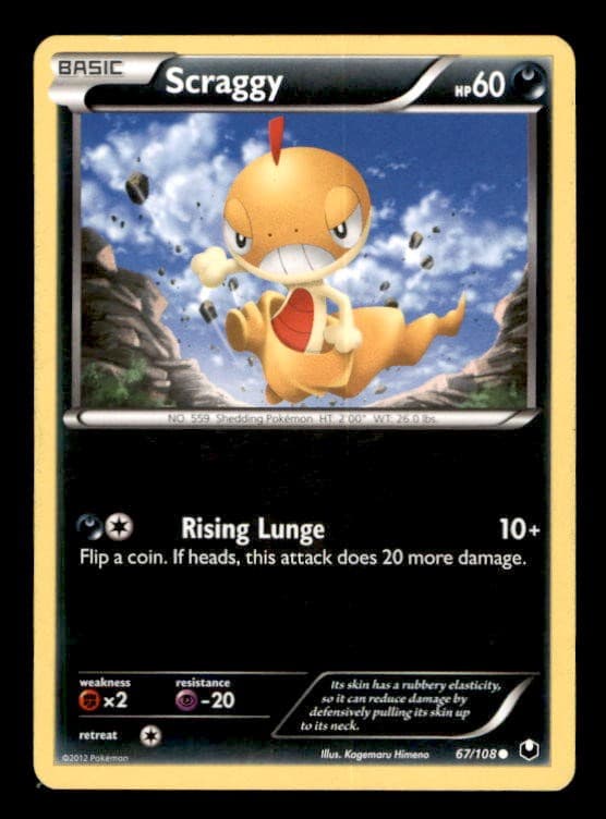 Scraggy 67/108 Common Dark Explorers Pokemon Moderately Played
