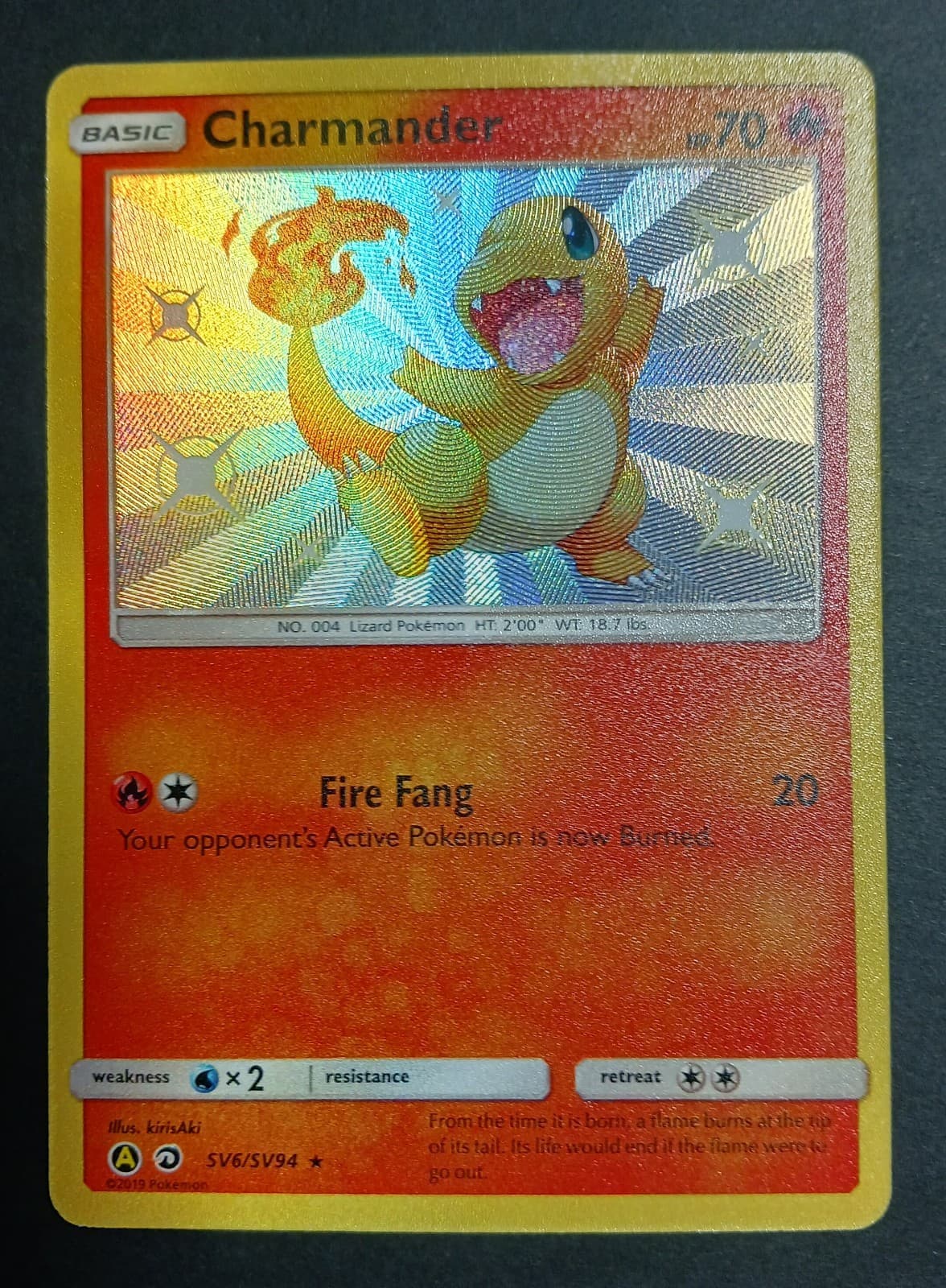 Charmander SV6/SV94 Shiny Vault Hidden Fates Holo Pokemon Card NM