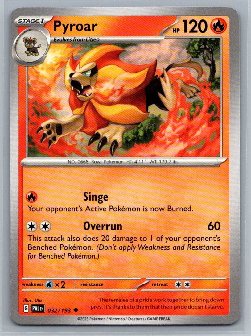 Pyroar 32/193 Paldea Evolved Uncommon Pokémon TCG 2023