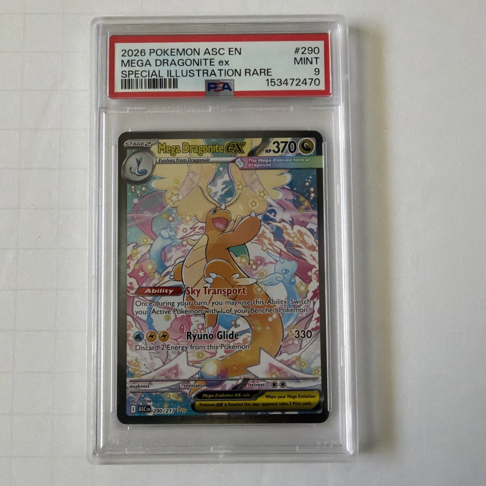 Mega Dragonite ex 290/217 Me: Ascended Heroes Holo - PSA 9