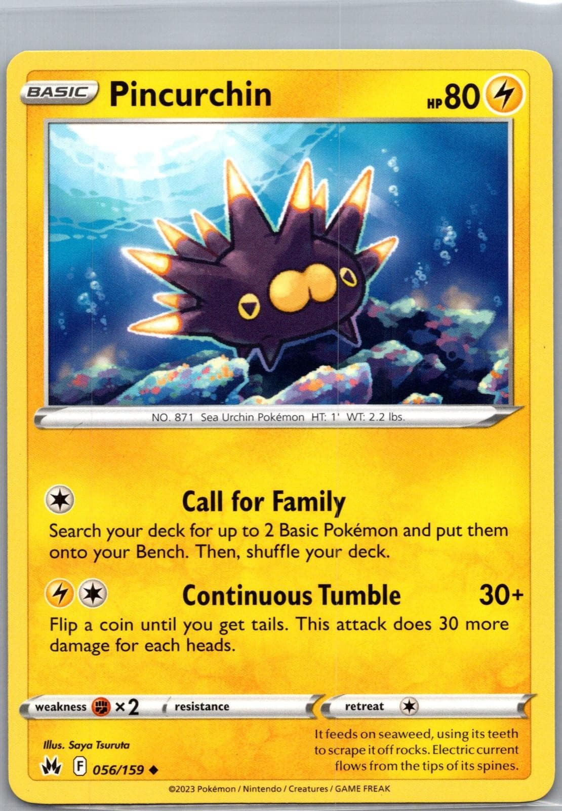 Pincurchin 056/159 Uncommon Crown Zenith Pokemon Lightly Played