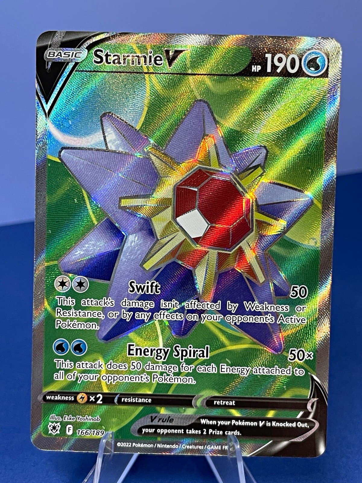 Starmie V 166/189 Astral Radiance Full Art Holo UR Eng 2022 - Pokemon TCG Card