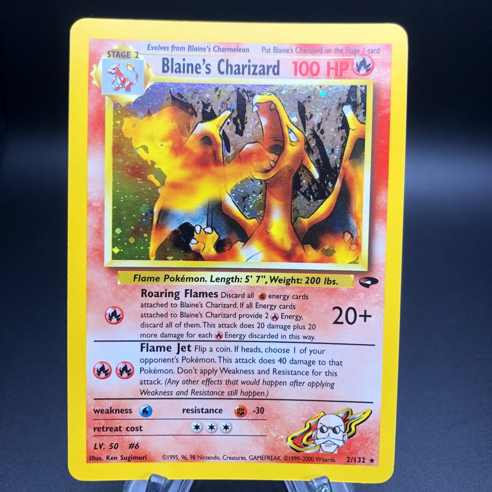 Pokemon Blaine's Charizard 2/132 - Holo Rare 2000 Gym Challenge NM Vintage WotC