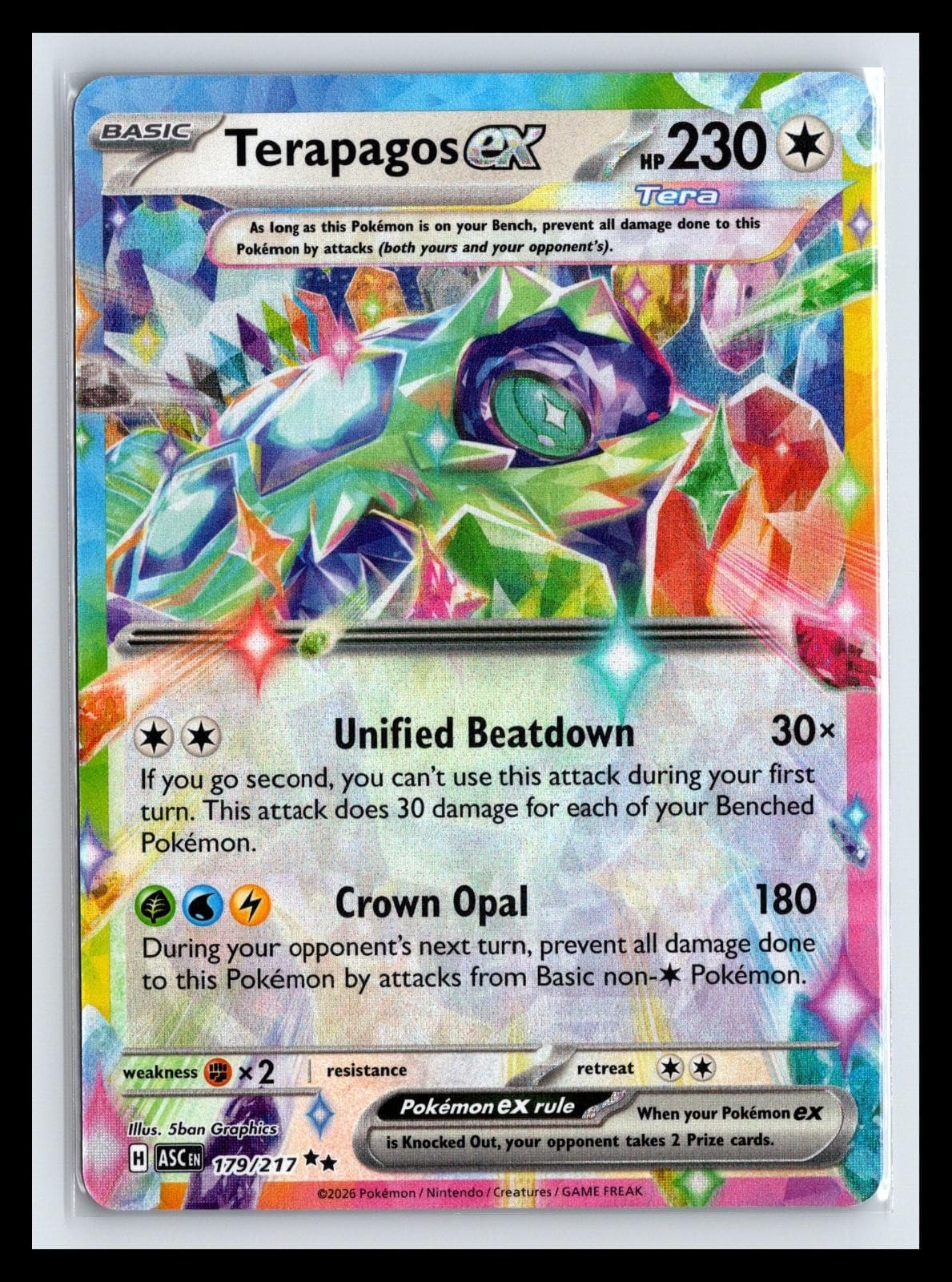 NM Holo Terapagos ex Ascended Heroes 179/217 UR Pokemon Card