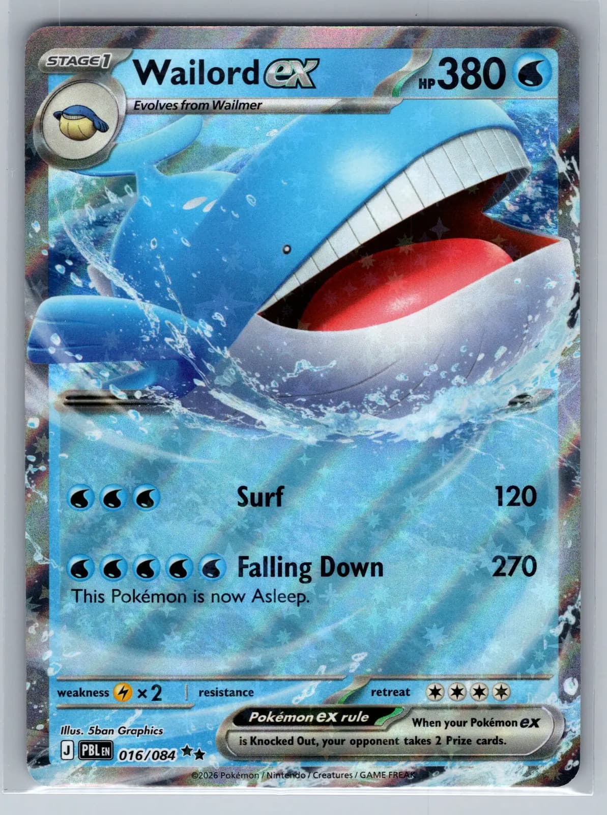 Wailord EX #16/84 2026 Pitch Black Pokemon TCG