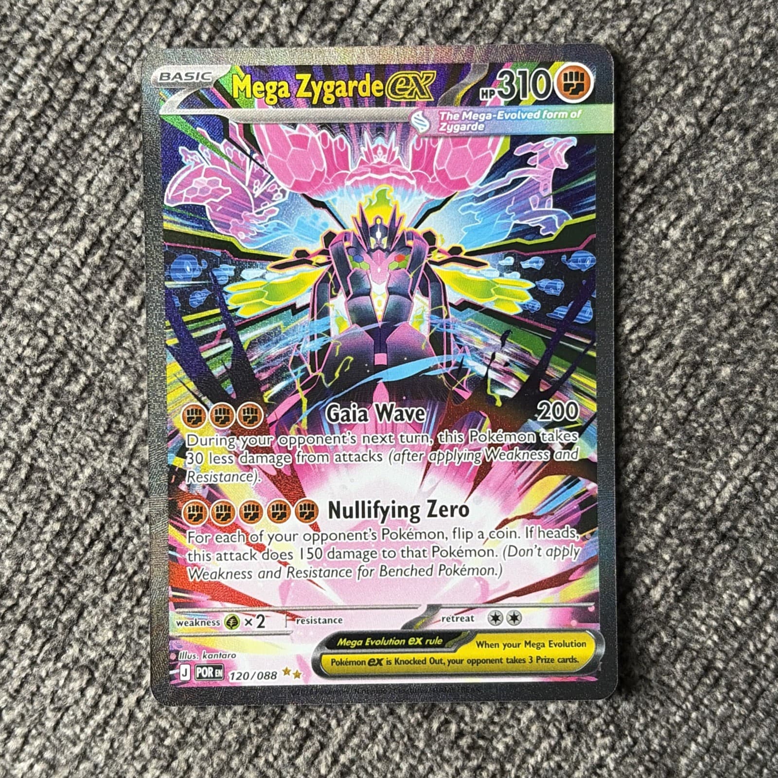 Mega Zygarde EX 120/088 Secret Rare Full Art Holo 