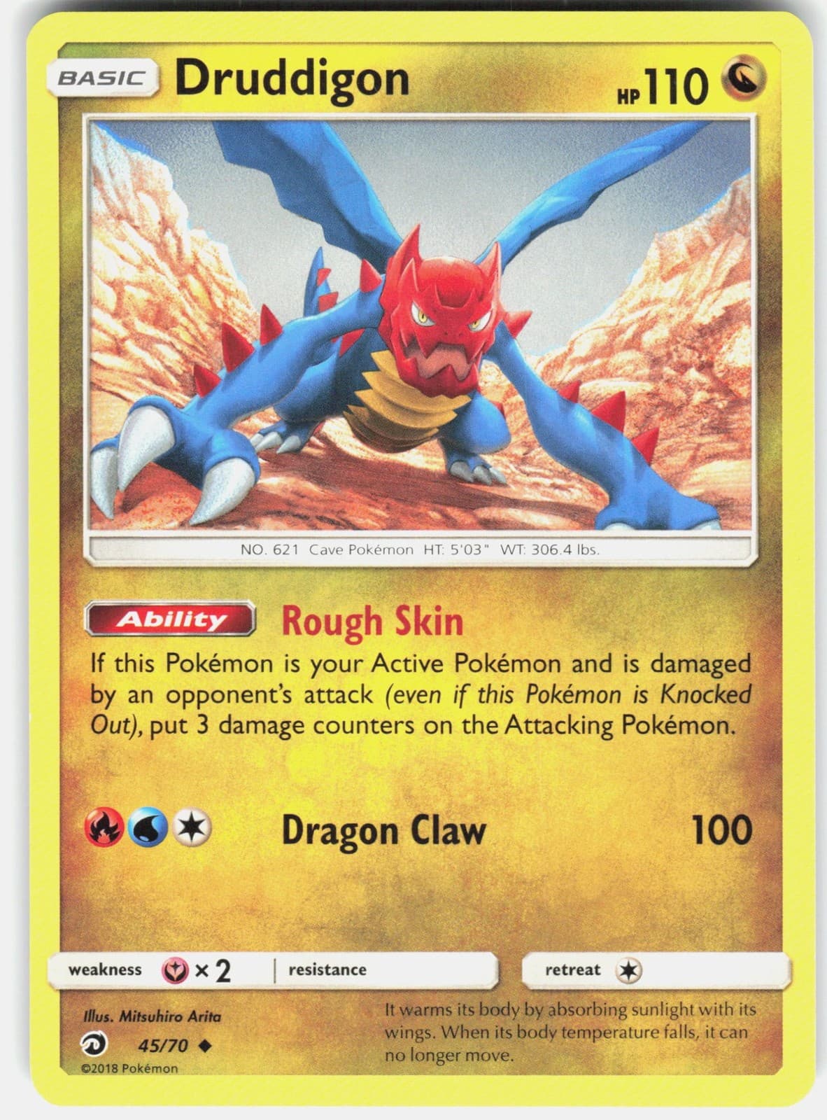 Druddigon 45/70 Dragon Majesty Pokemon Lightly Played LP