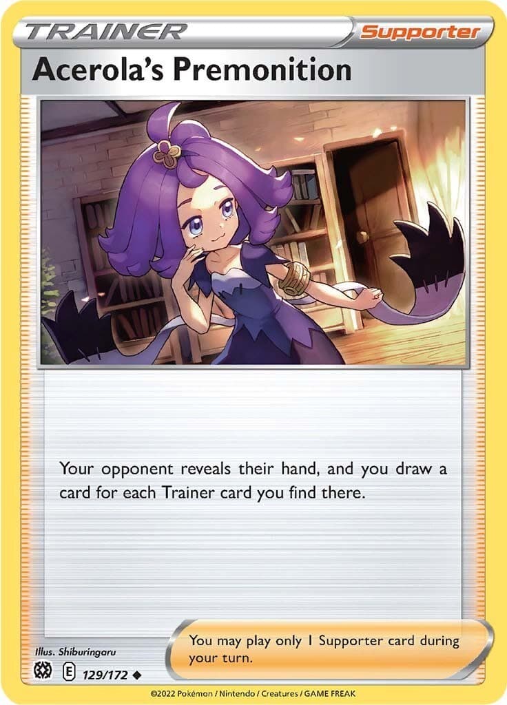 Acerola's Premonition 129/172 Pokemon SWSH09: Brilliant Stars NM EN Shiburingaru