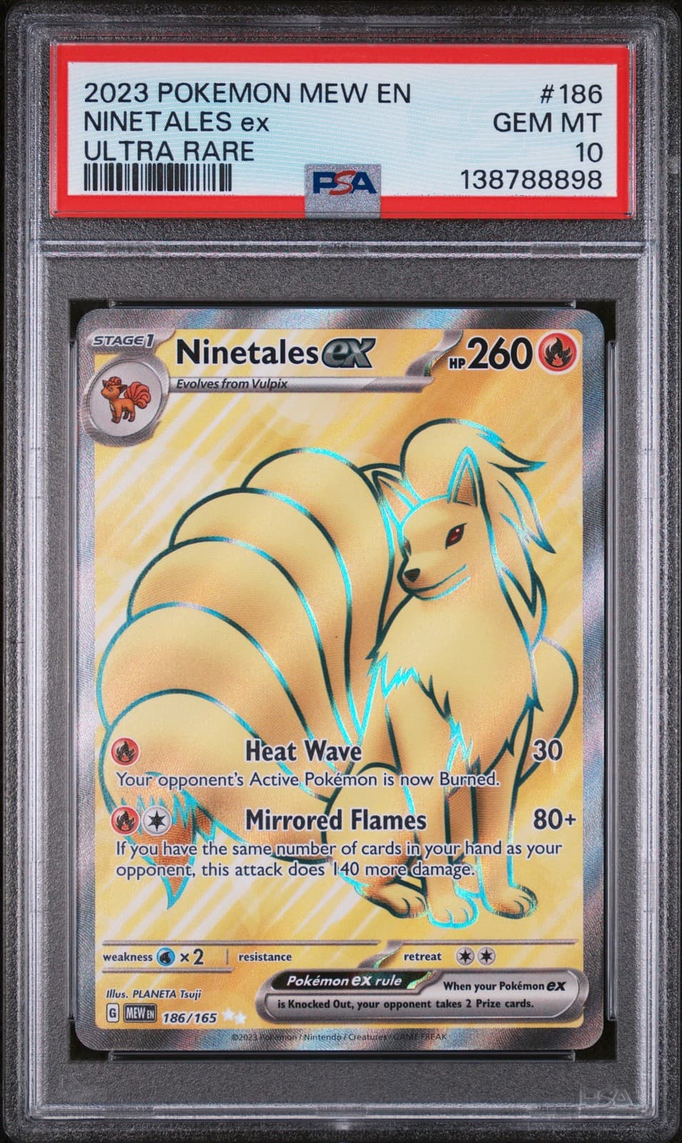 2023 POKEMON MEW EN-151 ULTRA RARE #186 NINETALES EX PSA 10