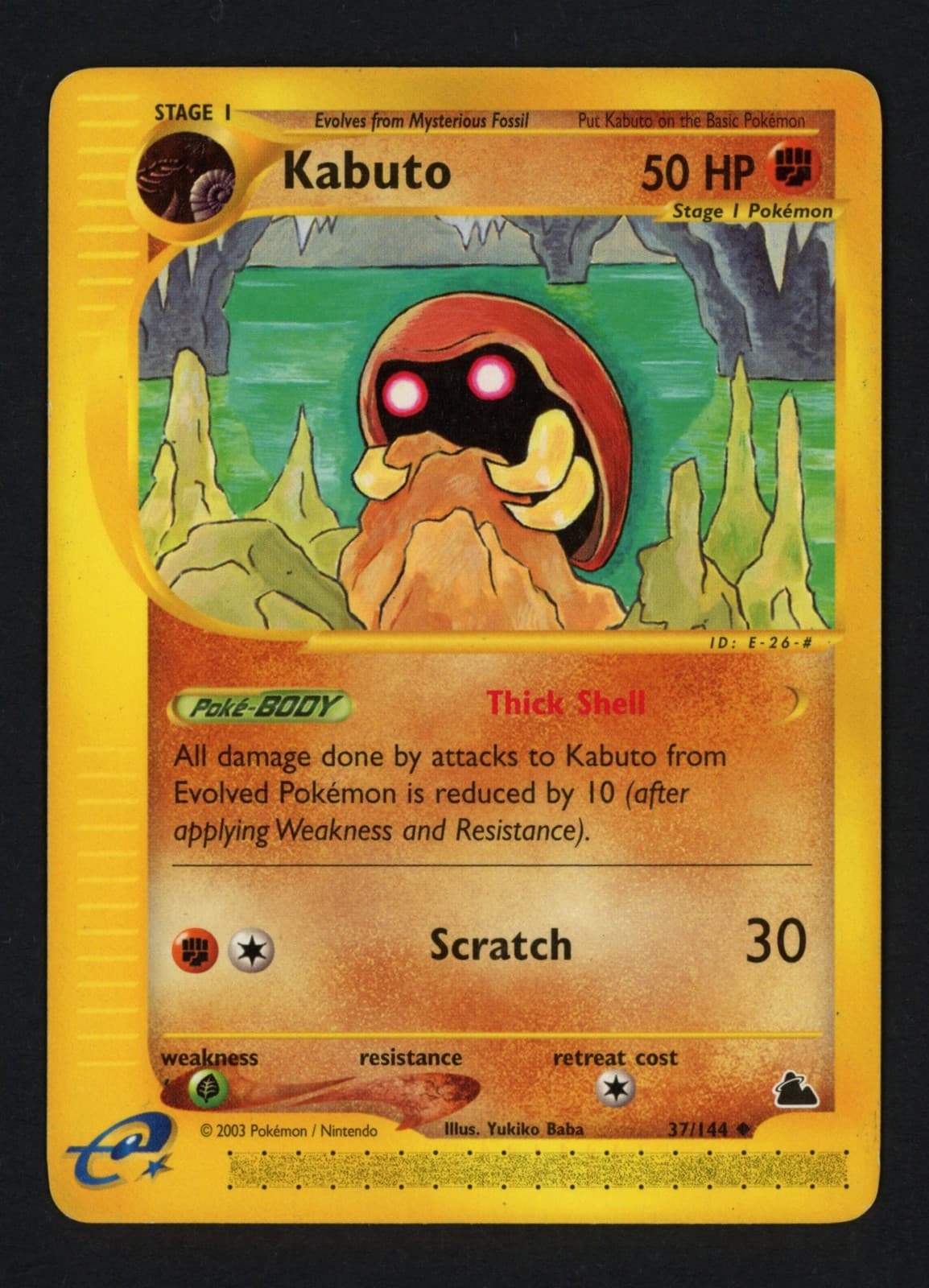 Kabuto 37/144 Skyridge Uncommon Pokemon TCG