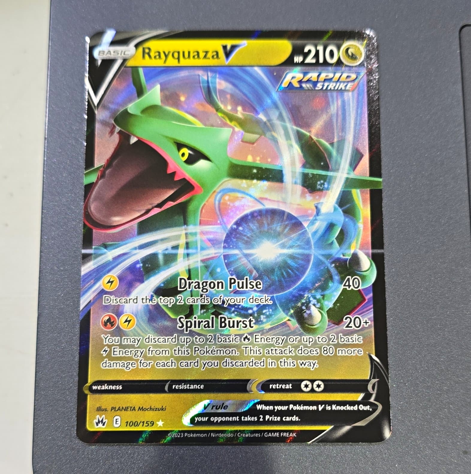 Pokemon TCG Rayquaza V 100/159 Crown Zenith Ultra Rare Holo English 2023 210HP