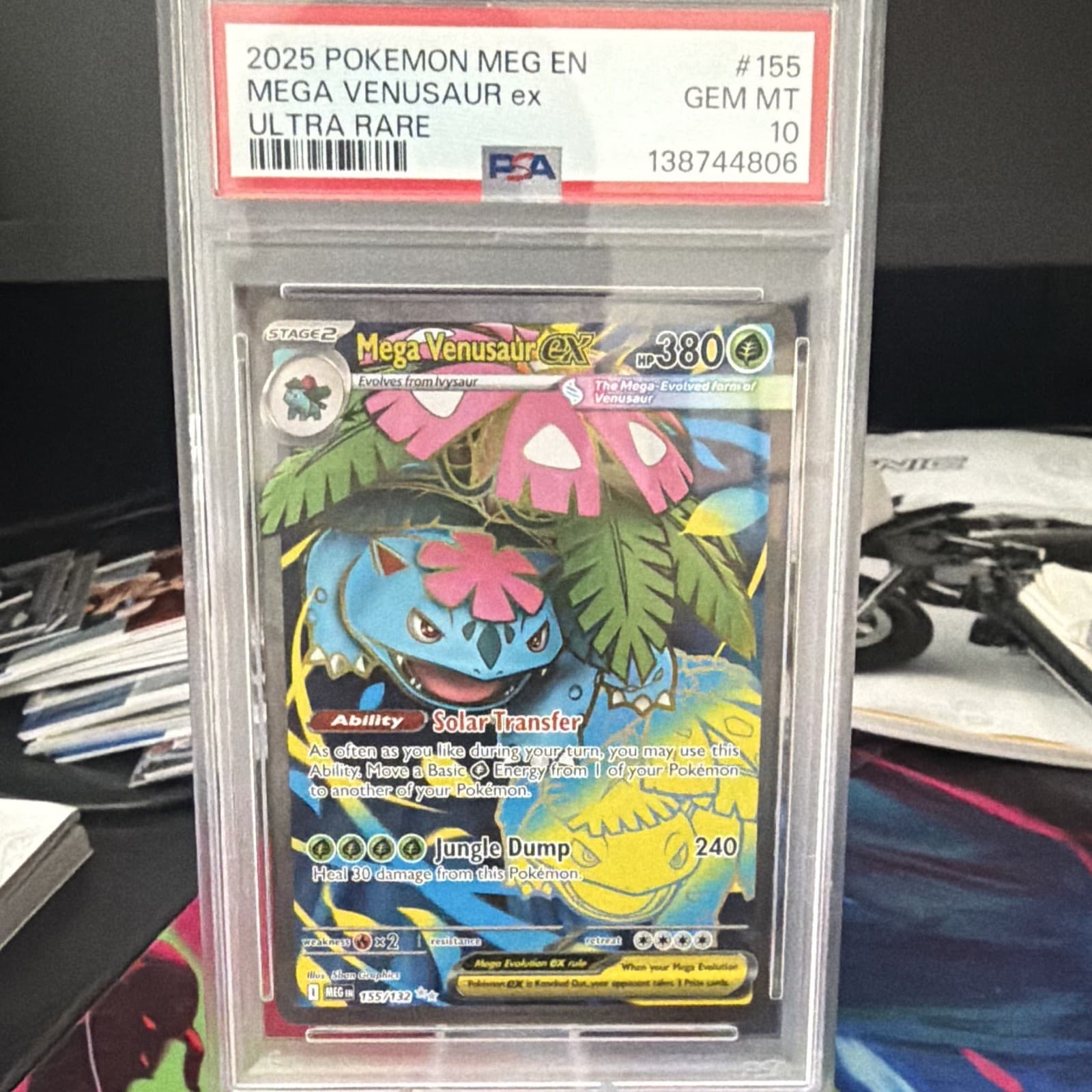 Pokemon TCG Mega Venusaur Ex 155/132 ME01 Mega Evolution Holo Ultra Rare PSA 10