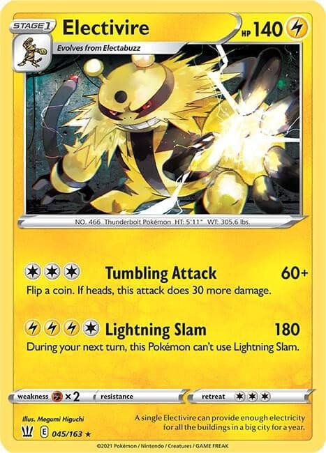 Electivire 45/163 Rare Battle Styles Pokemon NM/LP